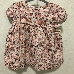 Zara Dus Pink Floral Dress with bloomers 9-12mos